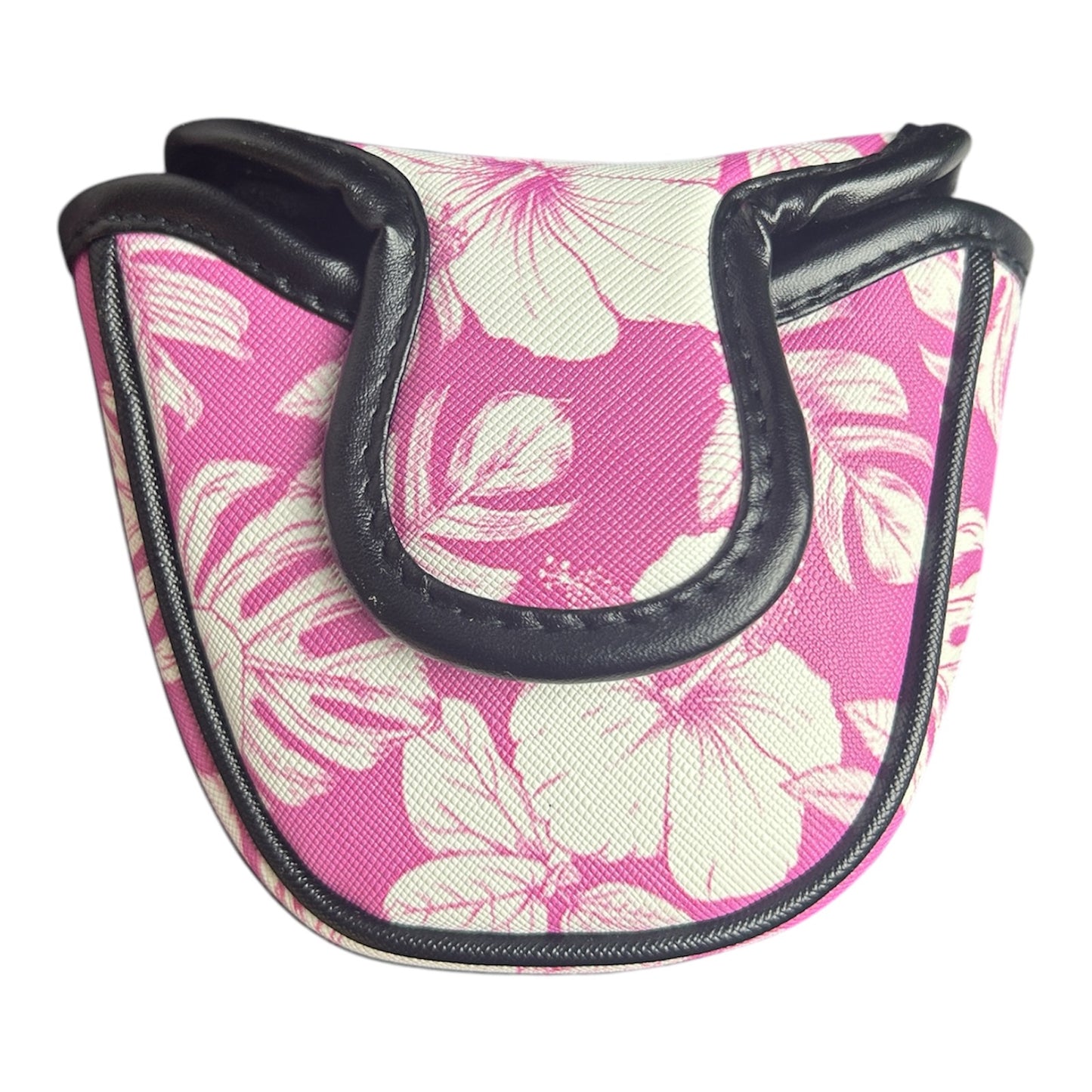Pink Floral Hawaiian Mallet Putter Headcover Magnetic Universal Flower