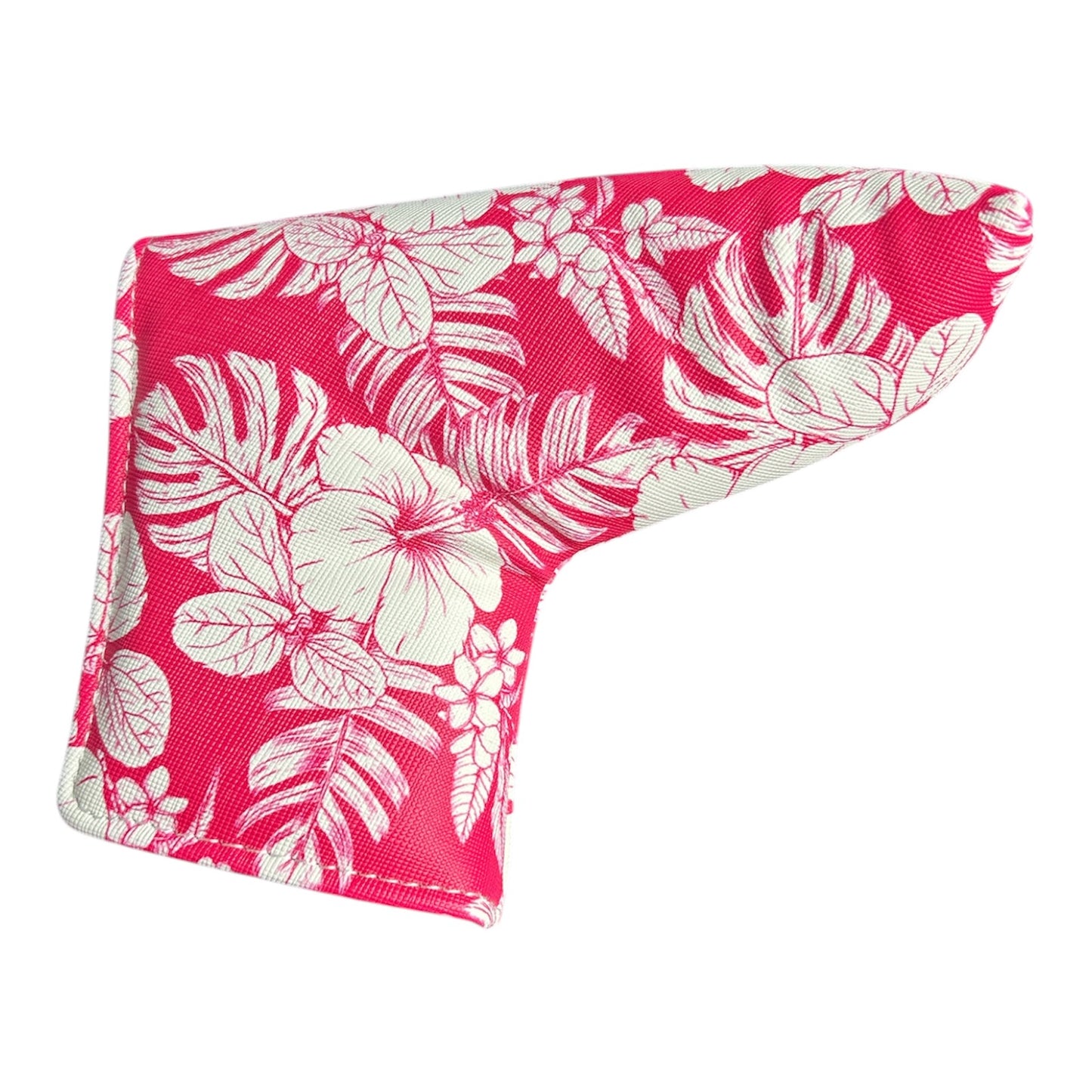 Hot Pink Floral Hawaiian Blade Putter Headcover Magnetic Universal Flower