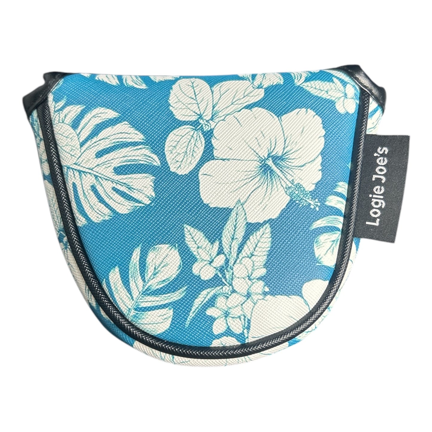 Aqua Blue Floral Hawaiian Mallet Putter Headcover Magnetic Universal Flower