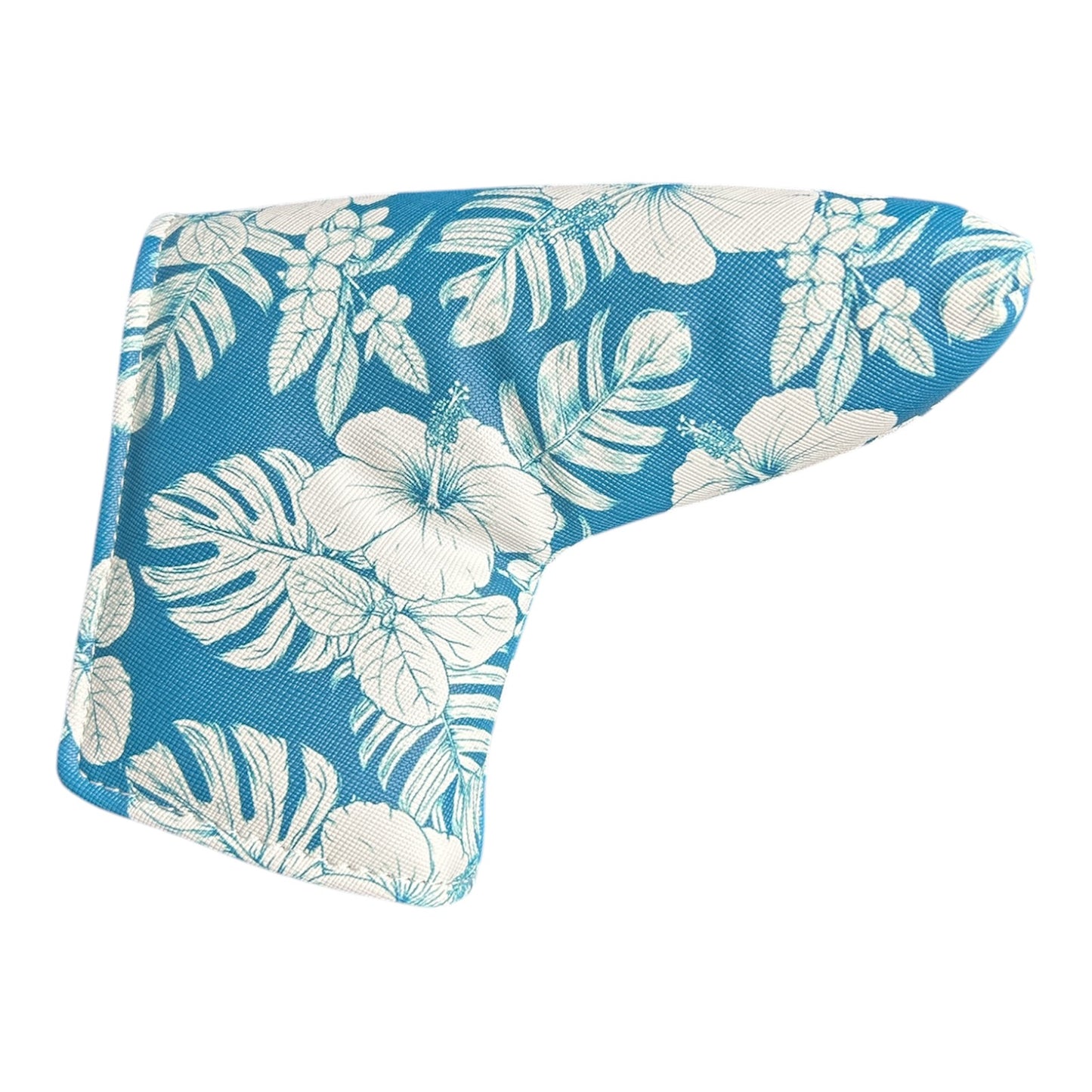 Aqua Blue Floral Hawaiian Blade Putter Magnetic Headcover Universal Flower