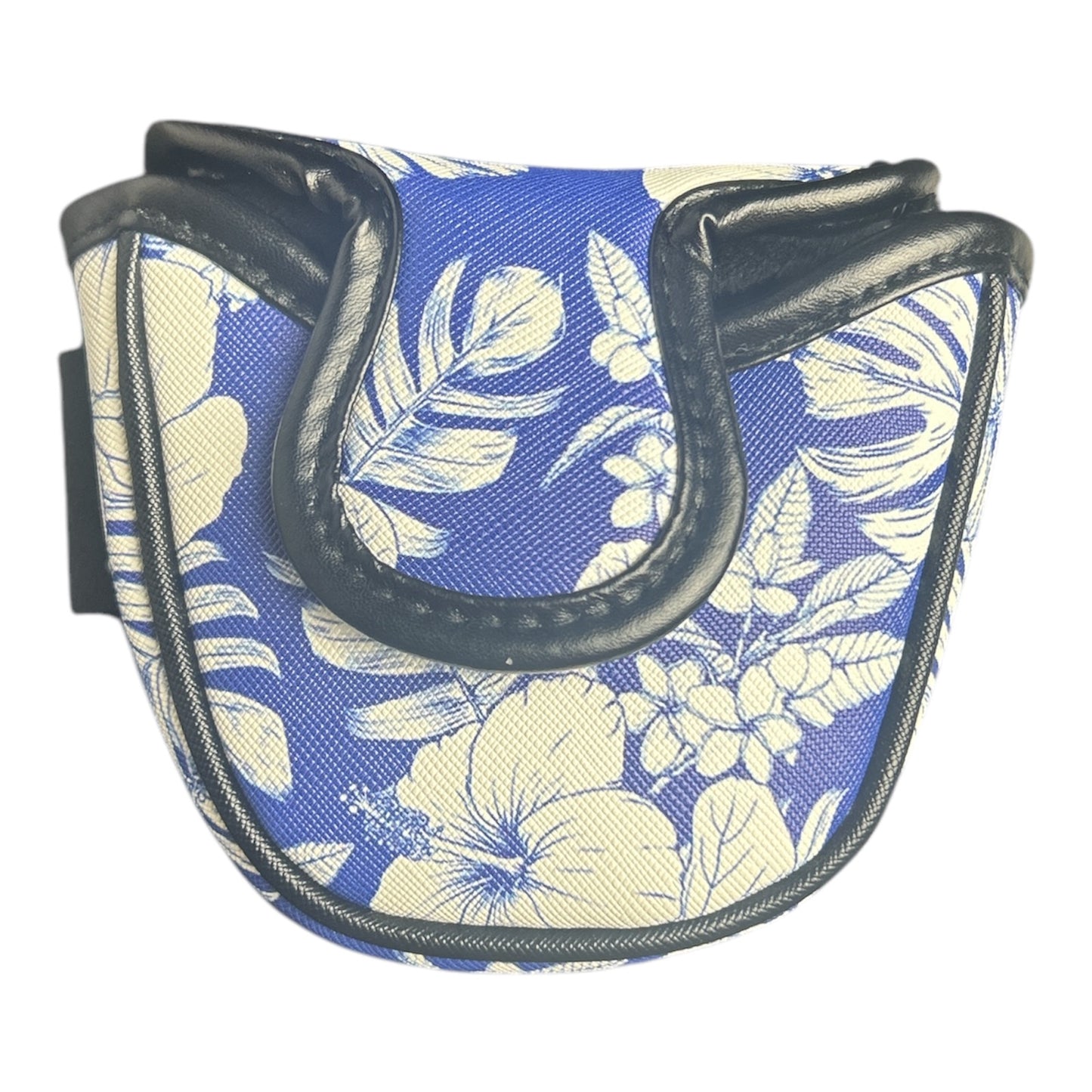 Royal Blue Floral Hawaiian Mallet Putter Headcover Magnetic Universal Flower