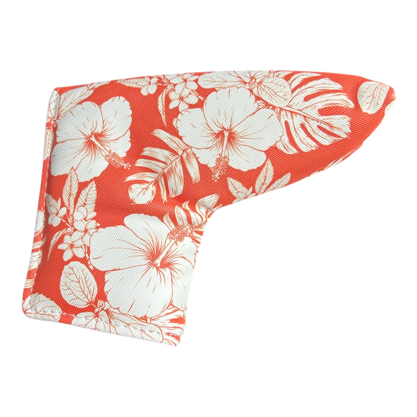 Orange Floral Hawaiian Blade Putter Headcover Magnetic Universal Flower