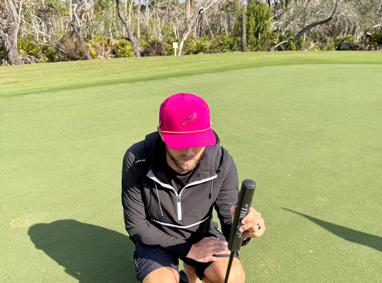 Rabbit Golf Hat | Snapback Cap | Built-in Magnetic Ball Marker Holder + Marker Included | Adjustable | Adult Novelty Toy