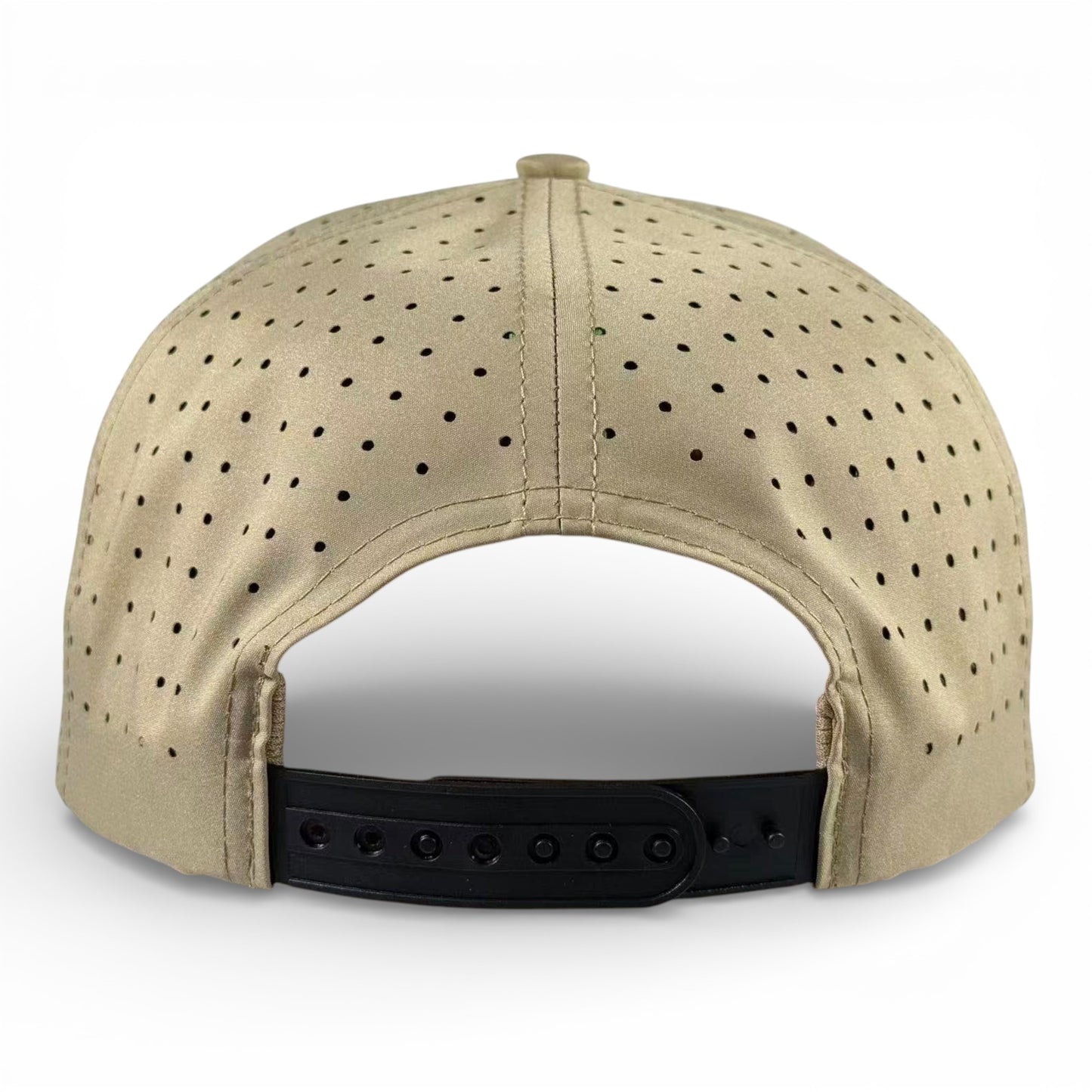 The Hunting Birdies Golf Hat in tan and black features a snapback closure and built-in magnetic ball marker holder with marker included—perfect for pairing with your favorite golf apparel.