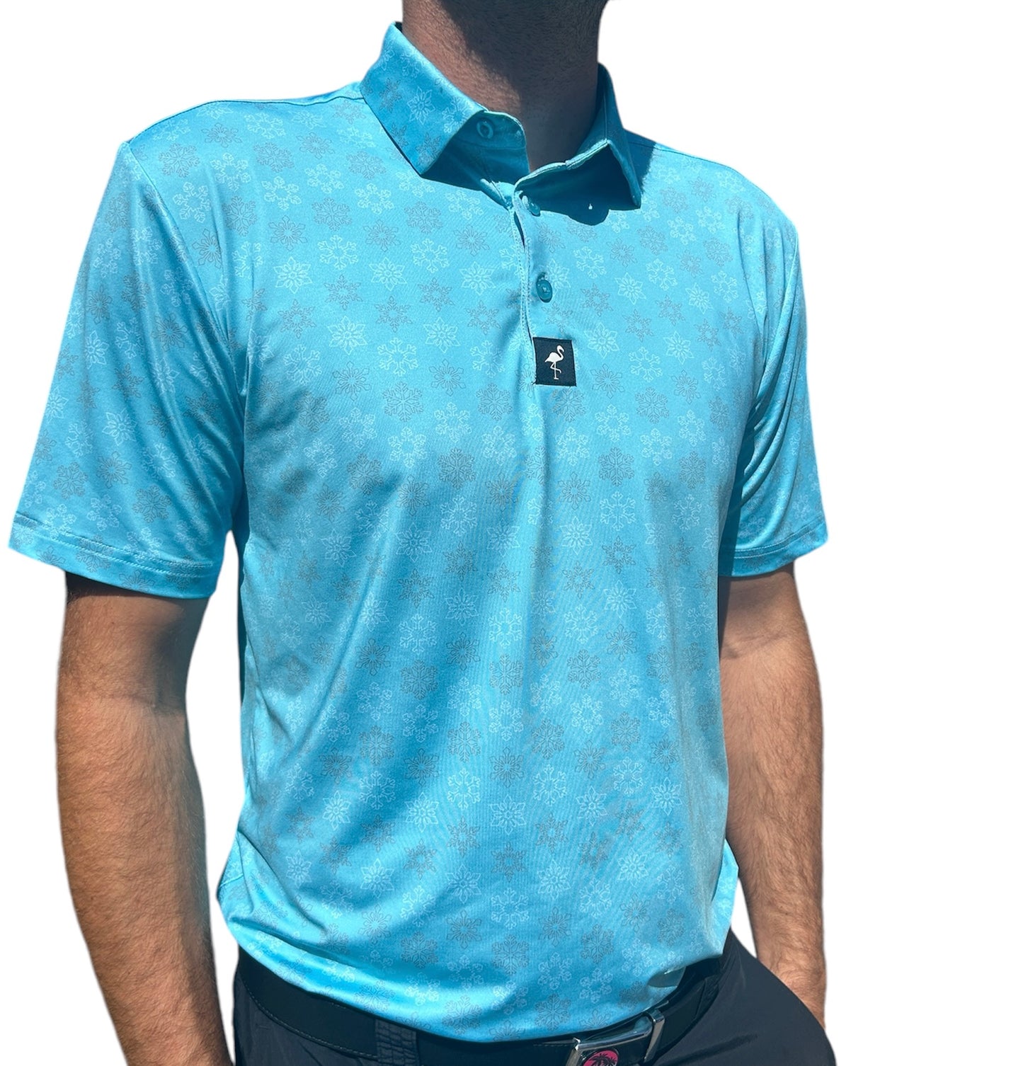 "Let It Snow" Polo 92% Polyester 8% Spandex Athletic Fit - Winter 2024