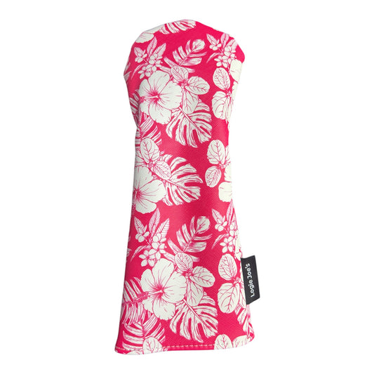 Hot Pink Floral Hawaiian Fairway Wood Headcover Universal Flower