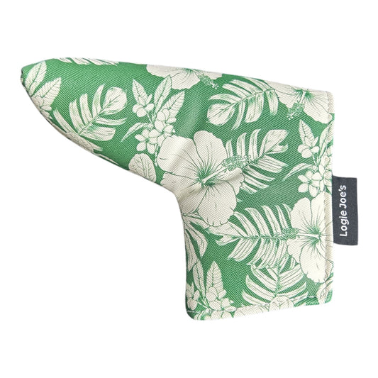 Green Floral Hawaiian Blade Putter Headcover Magnetic Universal Flower