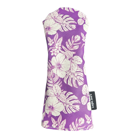 Purple Floral Hawaiian Hybrid / Rescue Headcover Universal Flower