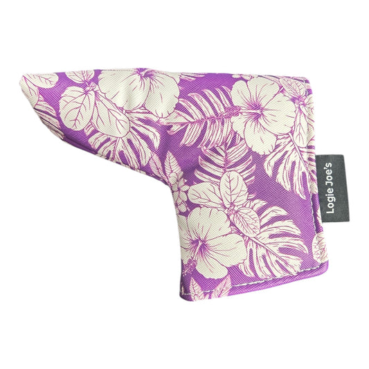 Purple Floral Hawaiian Blade Putter Headcover Magnetic Universal Flower