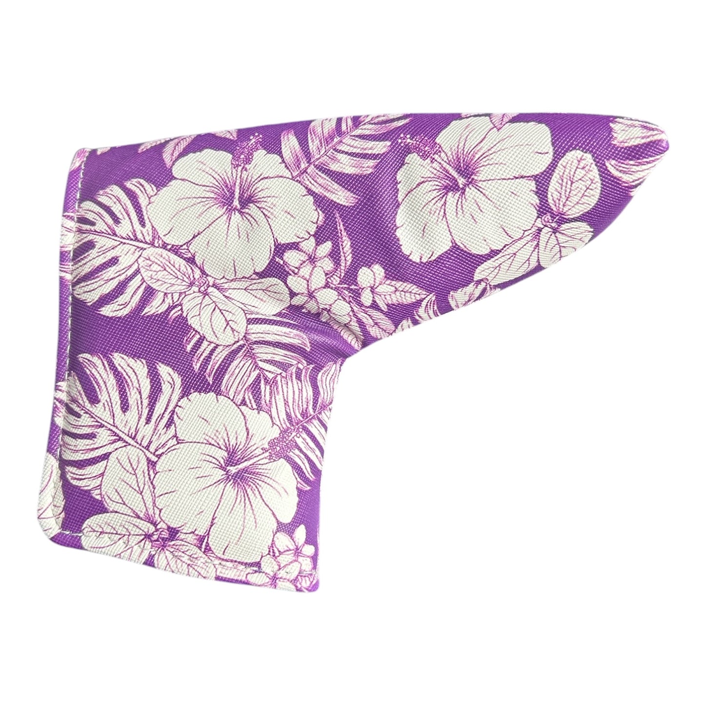 Purple Floral Hawaiian Blade Putter Headcover Magnetic Universal Flower