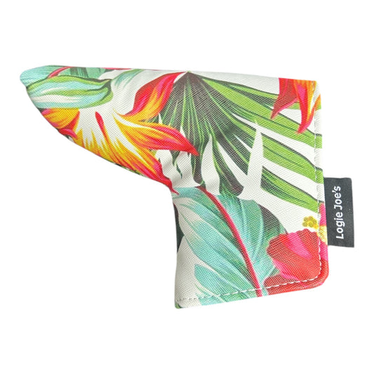 Hibiscus Floral Hawaiian Blade Putter Headcover Magnetic Universal Flower Red