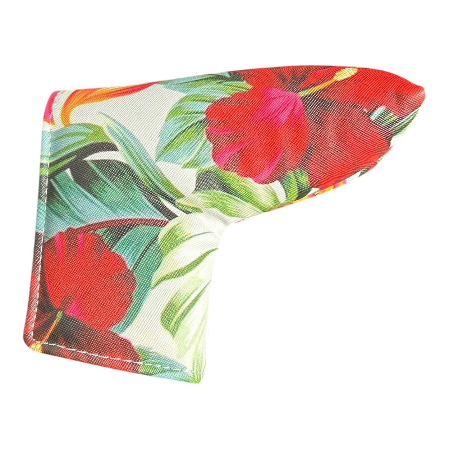 Hibiscus Floral Hawaiian Blade Putter Headcover Magnetic Universal Flower Red