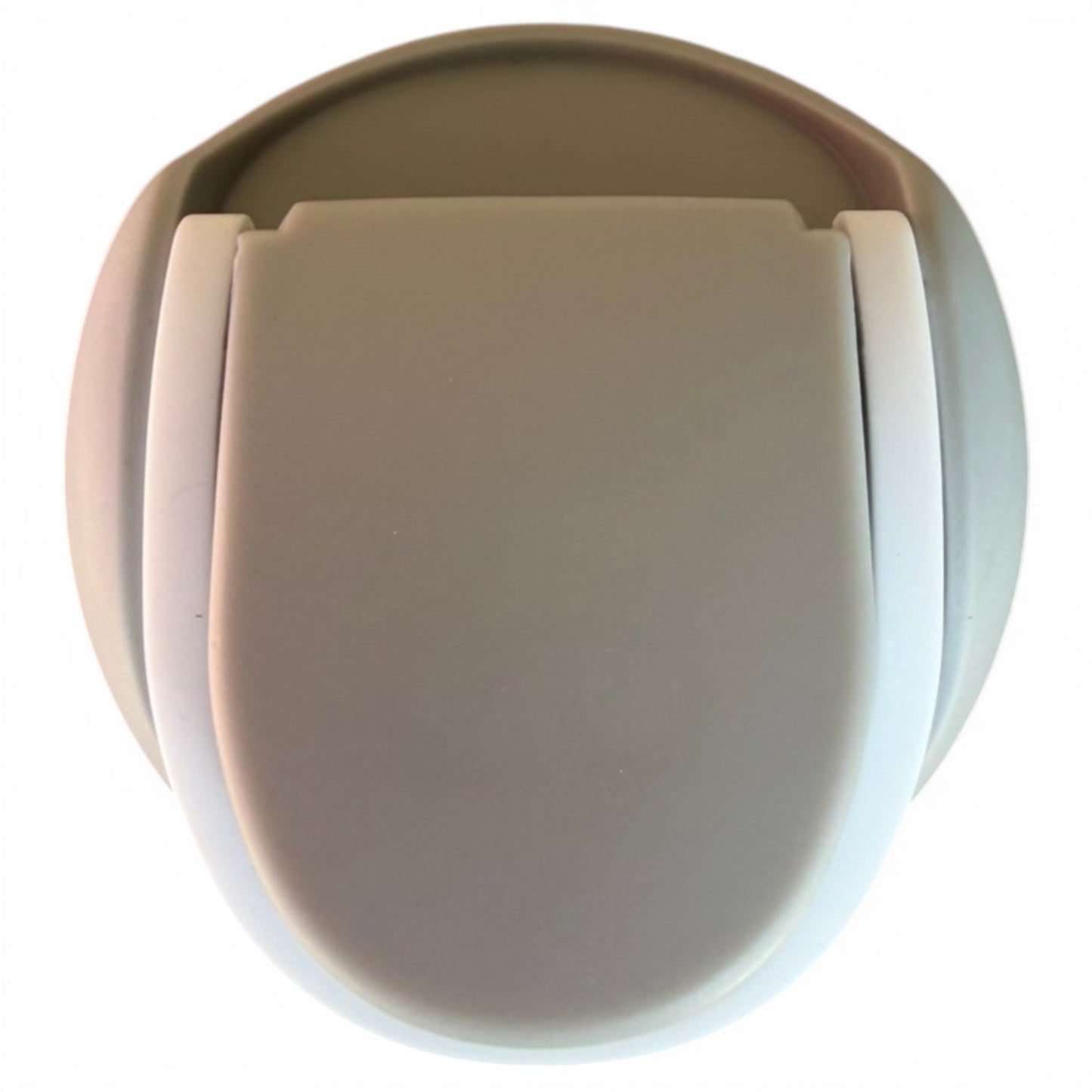 A close-up of the Hydration Bottle – Pocket Aces shows its round, smooth, gray 32oz insulated stainless steel body with a flat, curved front and flip straw lid with handle, set against a white backdrop.