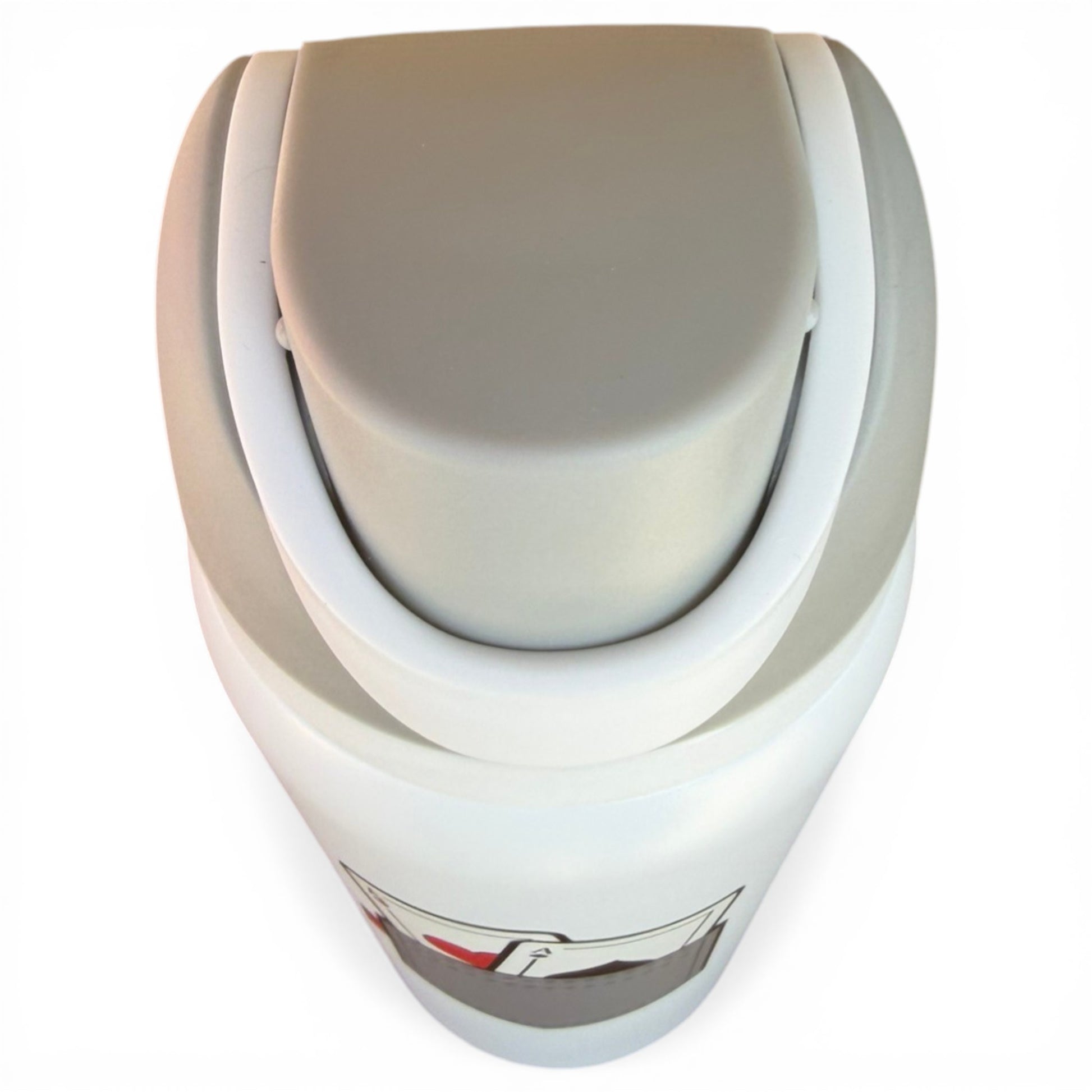 A top-down view of the Hydration Bottle – Pocket Aces, a 32oz insulated stainless steel bottle with a white and gray flip straw lid and handle, set against a white background.