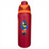 The Hydration Bottle – Parrot is a 32oz insulated stainless steel bottle with a flip straw lid and handle, featuring a cartoon parrot in sunglasses, headband, yellow shirt, and red shorts with crossed wings for style and cold retention.