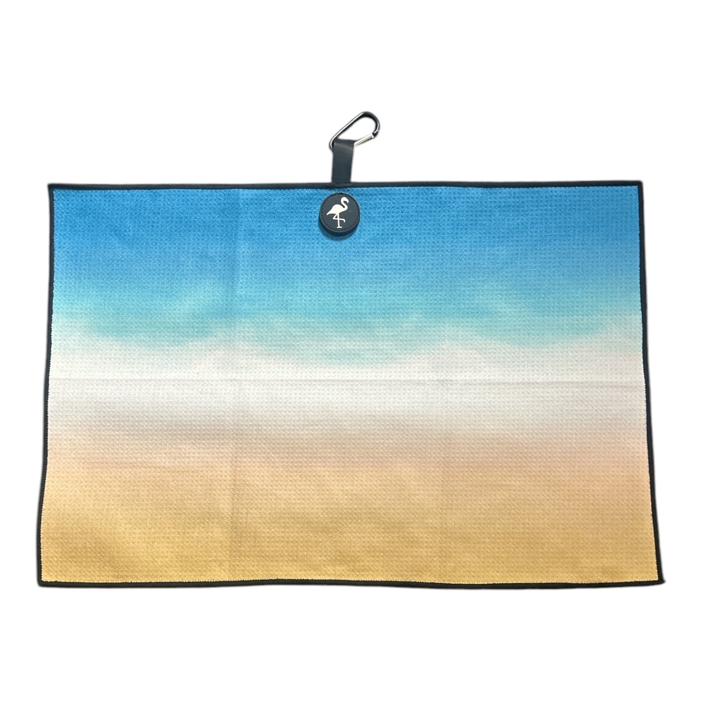 Sandy Beach Ombré Magnetic Microfiber Golf Bag Towel Double Sided