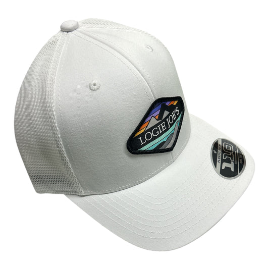 Logie Joe’s Mountain Wave White FlexFit 110 SnapBack Mesh Hat Yupoong