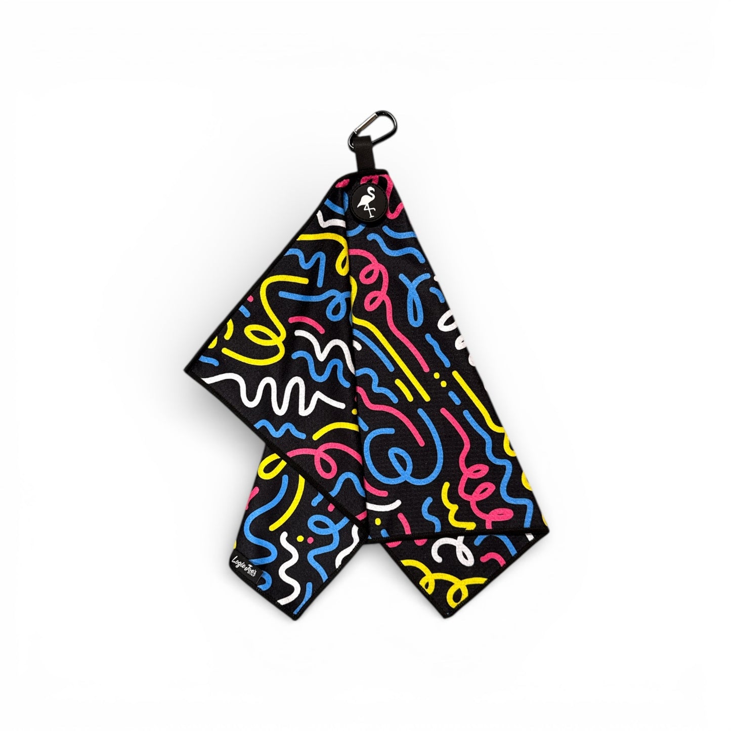 Silly Straw Golf Towel | Premium Double-Sided Microfiber | Heavy-Duty Magnetic Towel with Carabiner Clip | 24 x 16 in