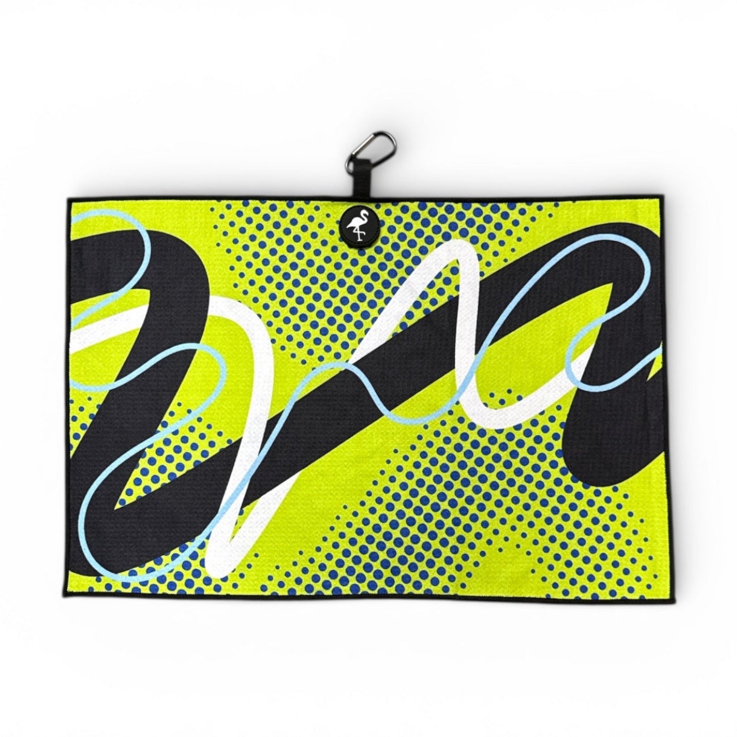 Neon Current Golf Towel | Premium Double-Sided Microfiber | Heavy-Duty Magnetic Towel with Carabiner Clip | 24 x 16 in