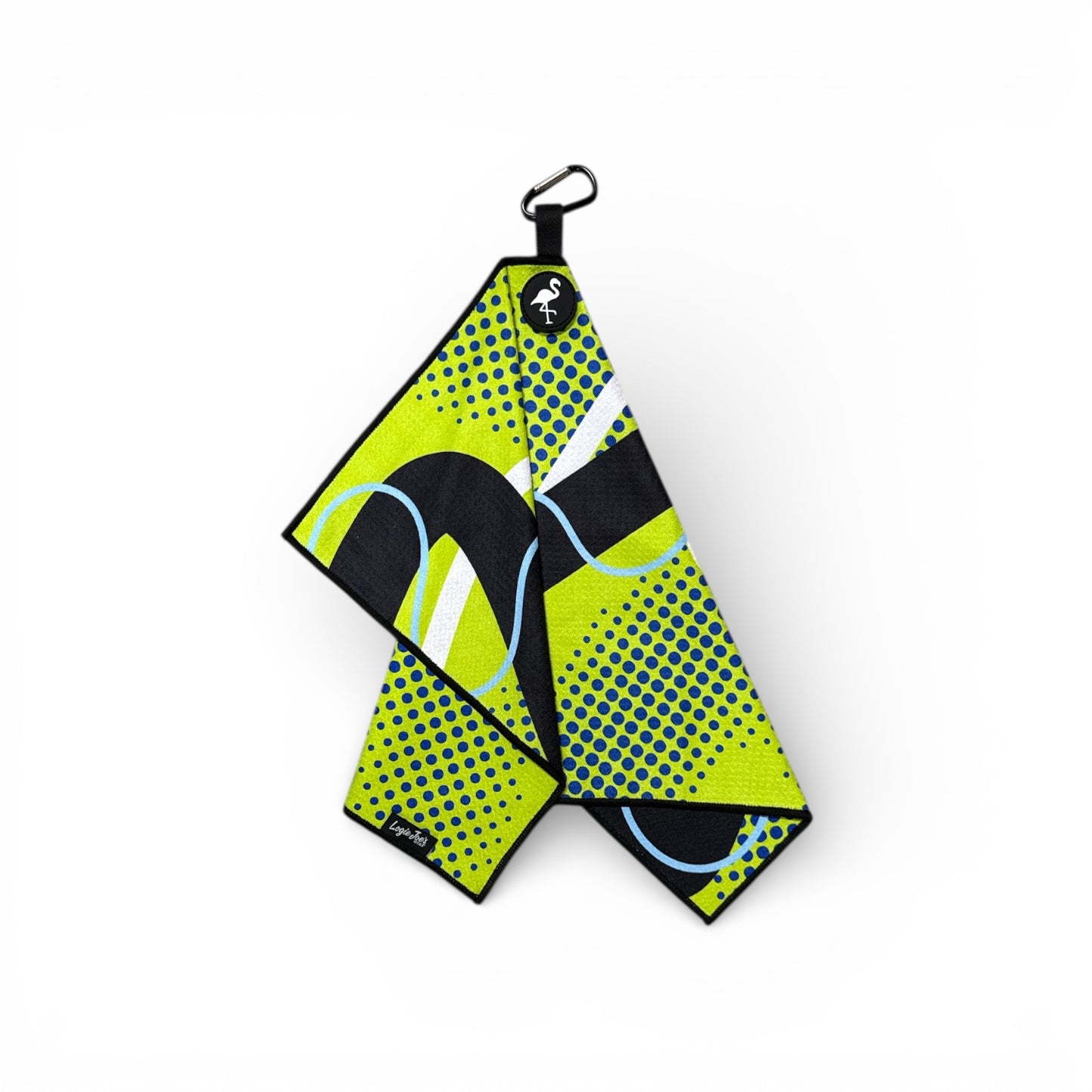 Neon Current Golf Towel | Premium Double-Sided Microfiber | Heavy-Duty Magnetic Towel with Carabiner Clip | 24 x 16 in