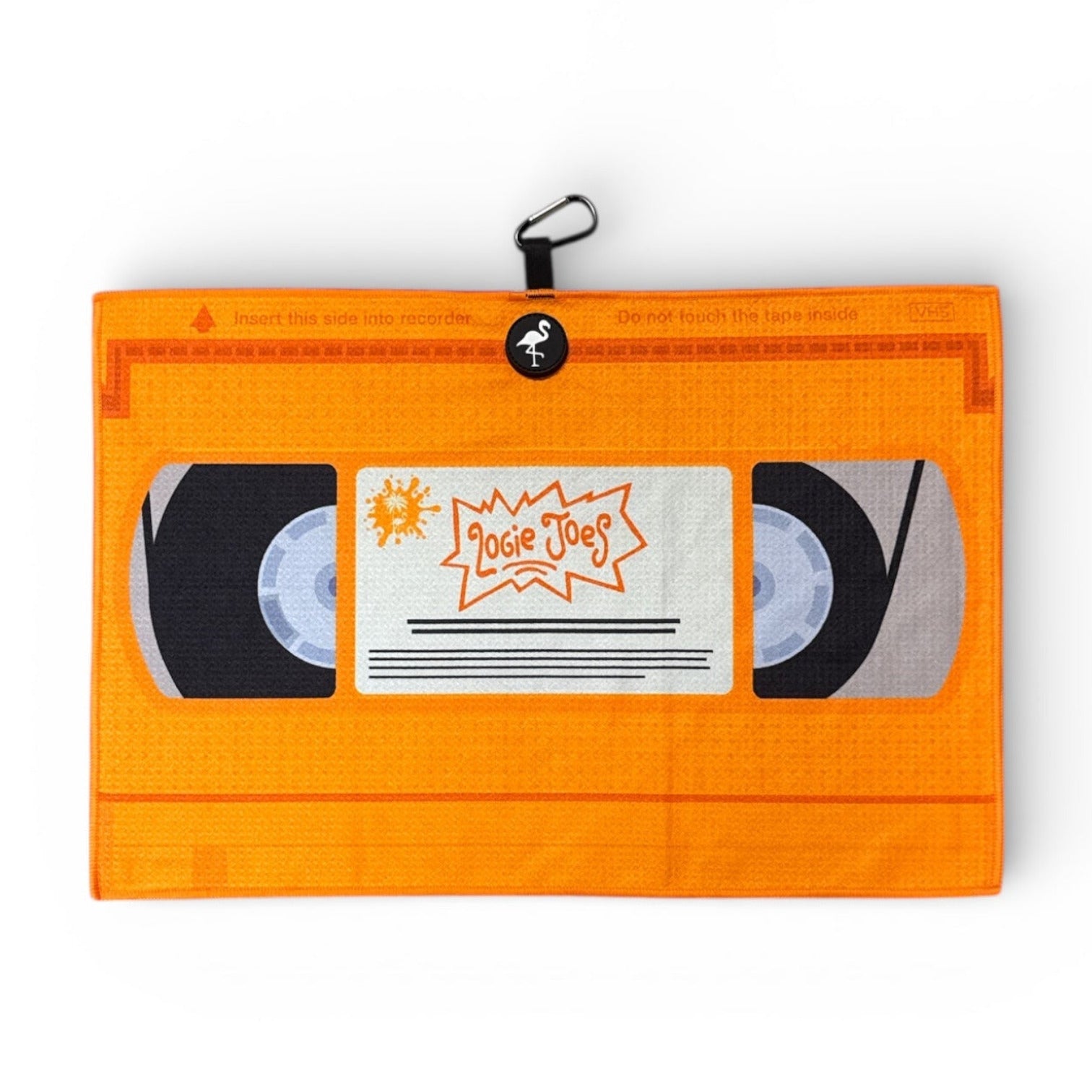 Nostalgic 90s VHS Golf Towel | Premium Double-Sided Microfiber | Heavy-Duty Magnetic Towel with Carabiner Clip | 24 x 16 in